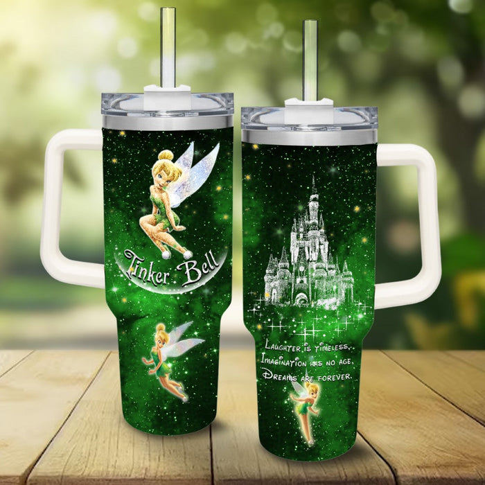 Tinker Bell Castle Glitter Tumbler With Handle