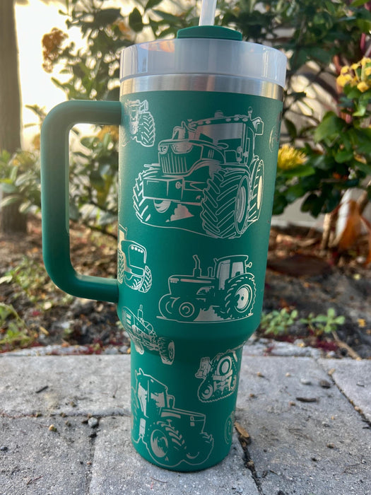 Tractor Printed Stainless Steel Tumbler