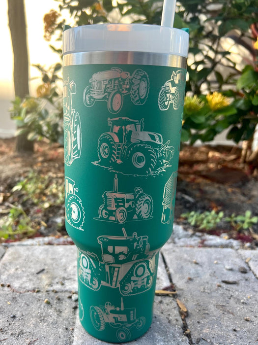 Tractor Printed Stainless Steel Tumbler