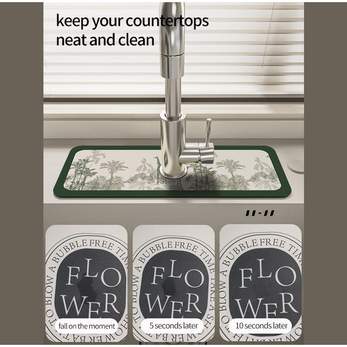 Classic Sink Faucet Countertop Drain Mat