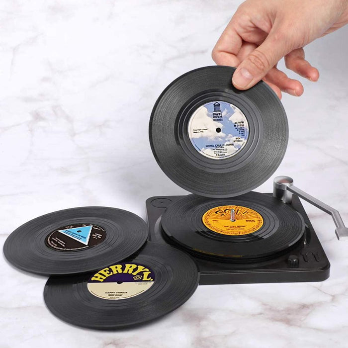 Retro Vinyl Coaster Pads For Drinks