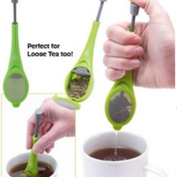 Built-In Plunger Tea And Coffee Strainer