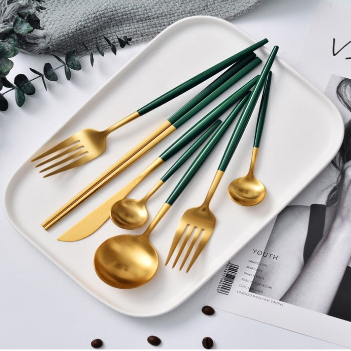 Gold Dinnerware Set