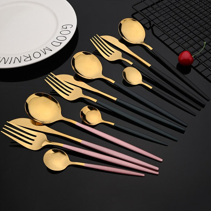 Gold Steel Dinnerware Set