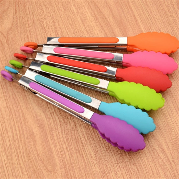 Silicone And Stainless Steel Food Tongs