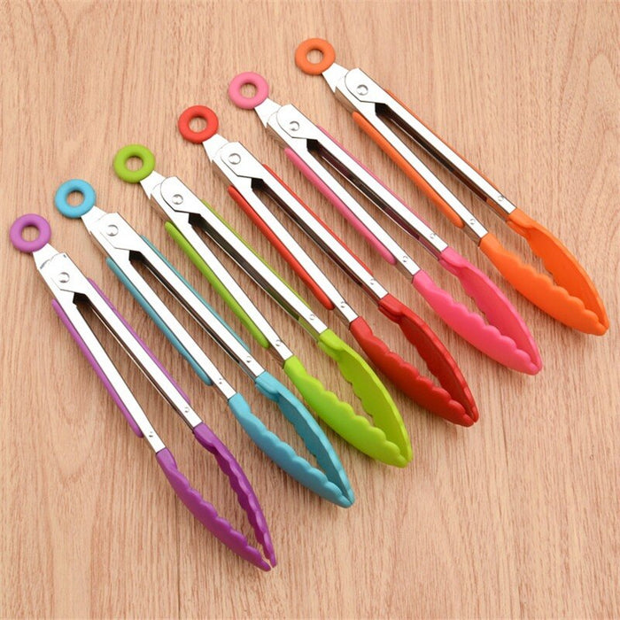 Silicone And Stainless Steel Food Tongs