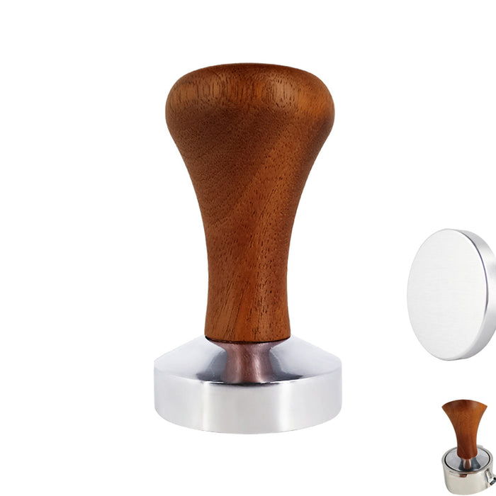 Coffee Espresso Flat Tamper Base Clear Body Steel Press