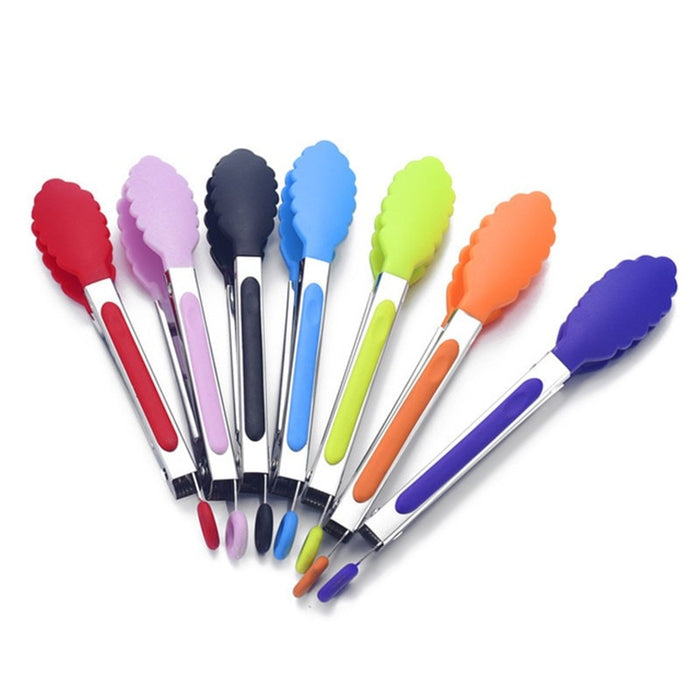 Silicone And Stainless Steel Food Tongs