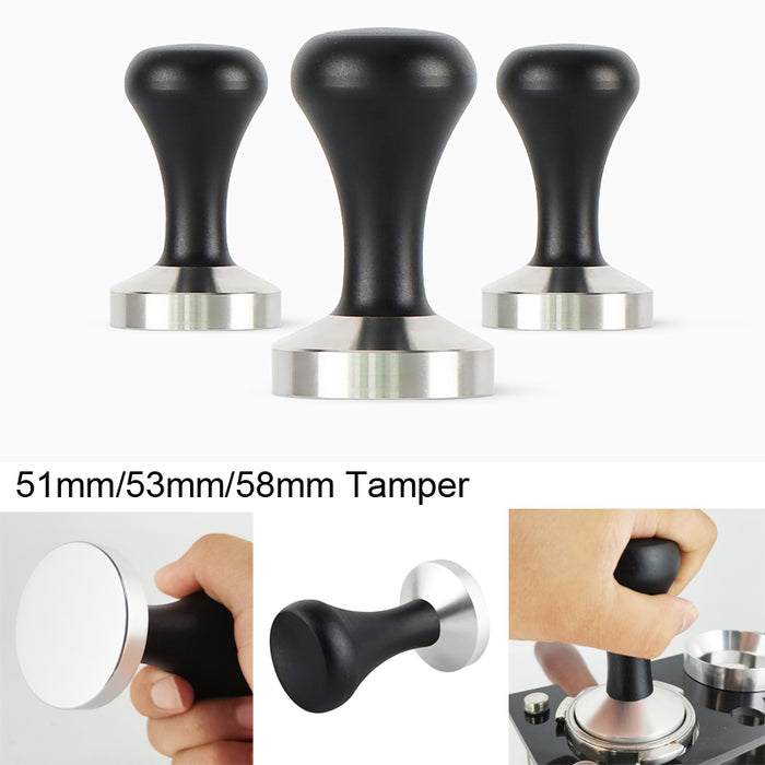 Coffee Espresso Flat Tamper Base Clear Body Steel Press