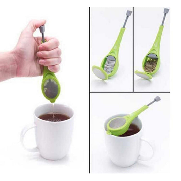 Built-In Plunger Tea And Coffee Strainer