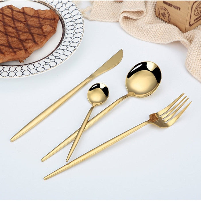 Golden Western Style Steel Cutlery