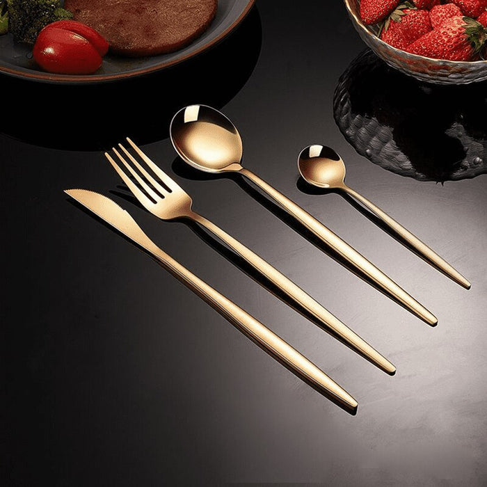 Gold Stainless Steel Dinnerware Set