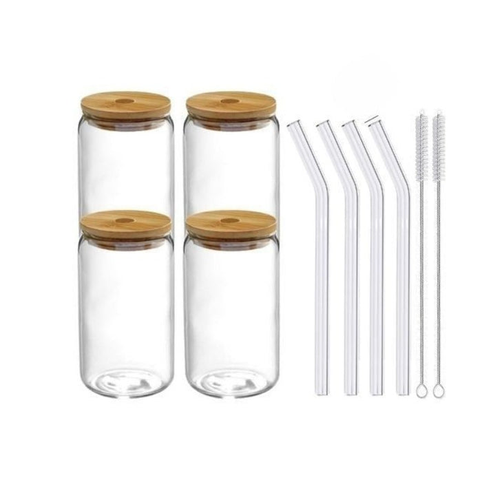 Glass Cup With Lid And Straw Drinkware