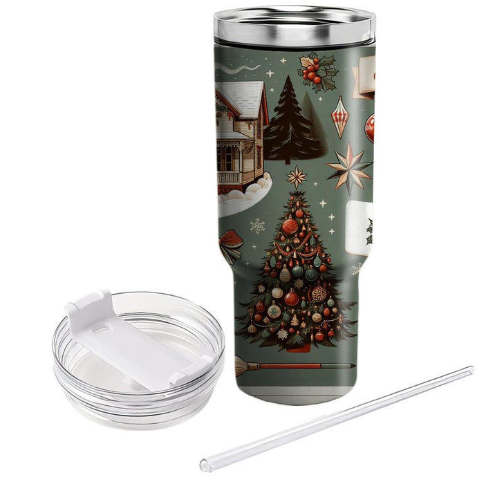 Vintage Christmas - A Retro Holiday  Personalized Tumblers