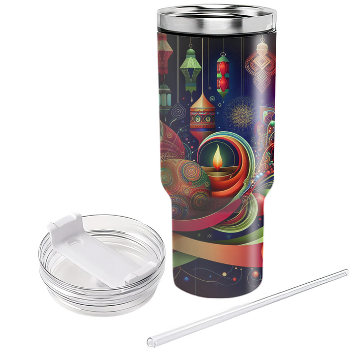 Abstract Global Celebration Tumblers With Lids