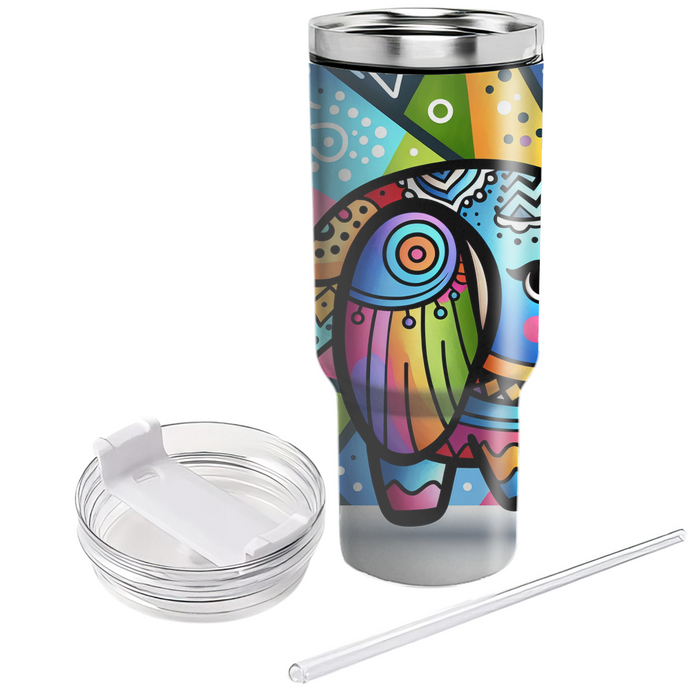 Funky Elephant Patterns  Tumbler Cups