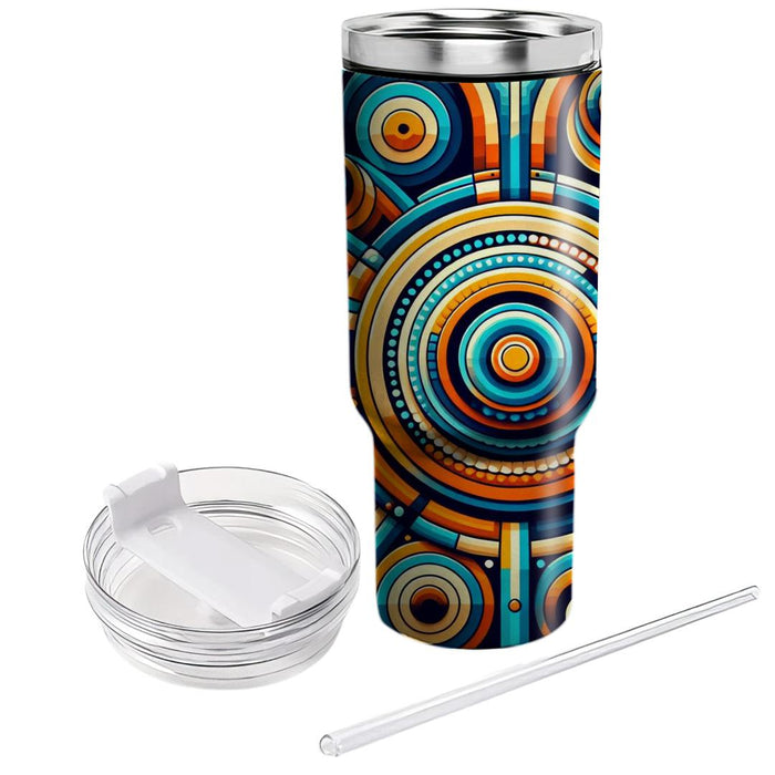 Dynamic Circular Pattern  Tumblers With Lids