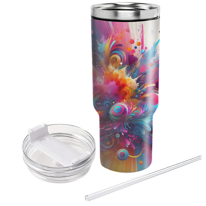 Abstract Bliss - An Artful Holi  Personalized Tumblers