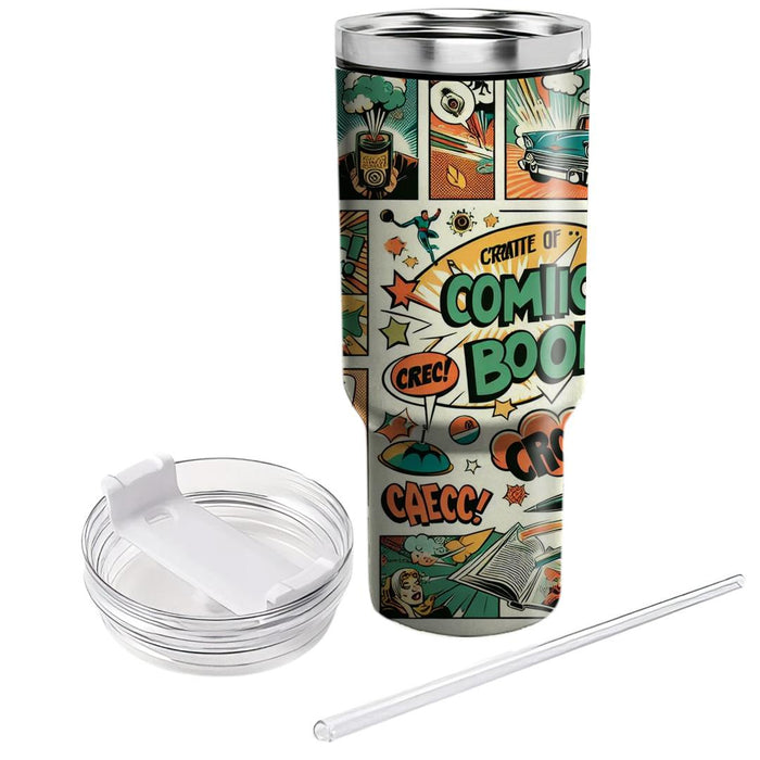 Vintage Comic Book  Decorative Tumblers