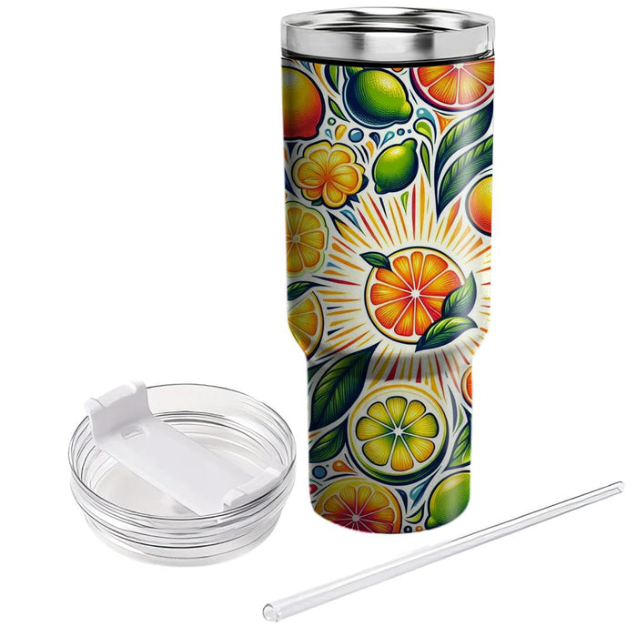 Vibrant Citrus Splash  Tumbler Cups