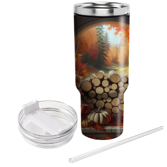 Autumn Firewood Gatherings  Tumblers For Gifts