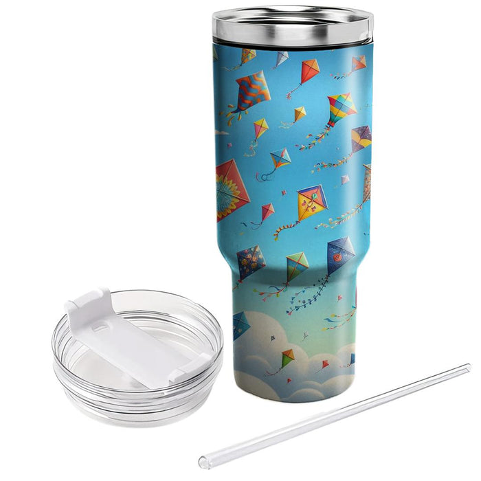 Whimsical Rainbow Kites  Travel Tumblers