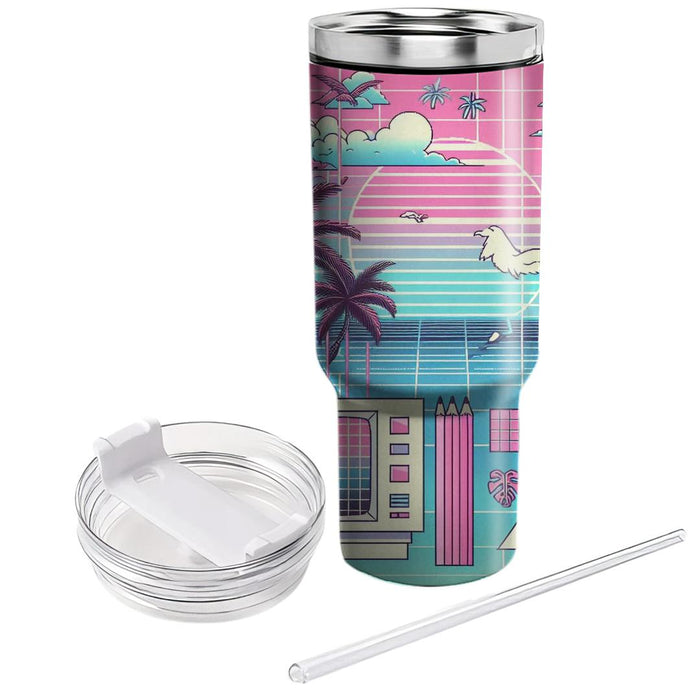 Vibrant Vaporwave  Personalized Tumblers