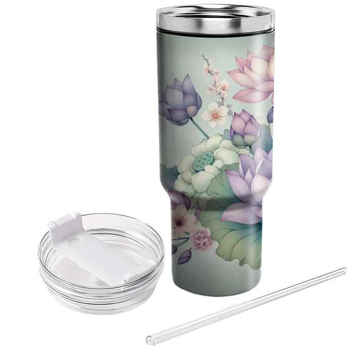 Zen Floral Serenity  Tumblers With Lids