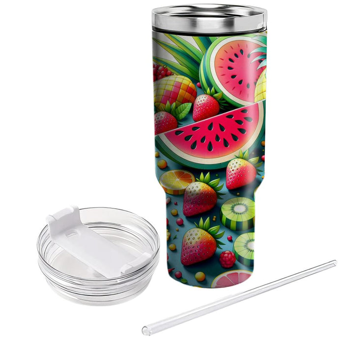 Whimsical Summer Fruit  Tumbler Cups