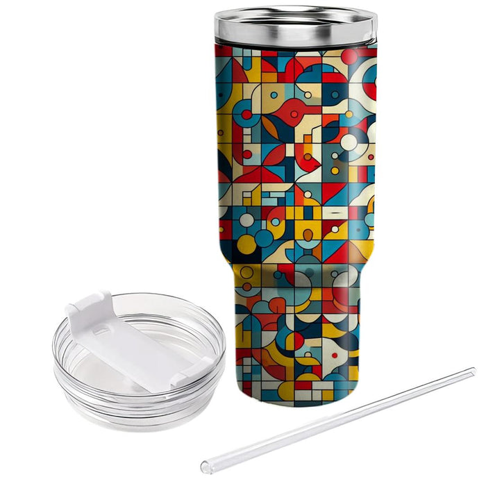 Vibrant Mosaic Pattern  Personalized Tumblers