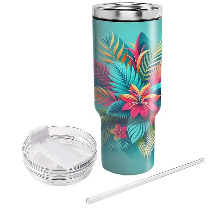 Vibrant Tropical Paradise  Custom Tumblers