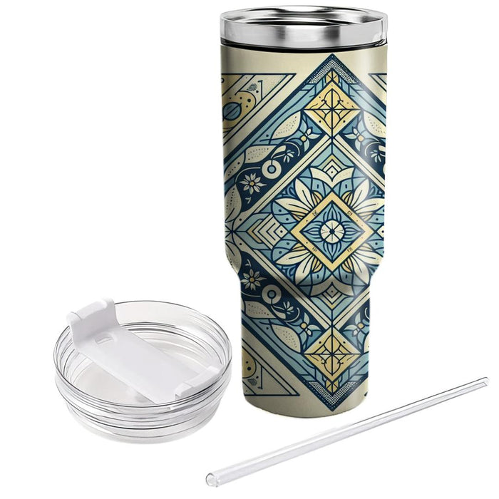 Floral Diamond Breeze  Travel Tumblers