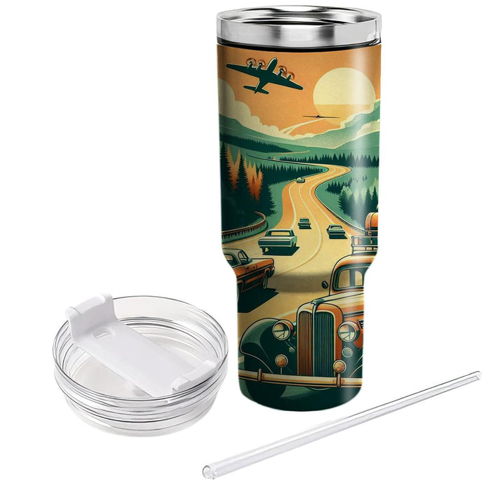 Vintage American Road Trip  Tumbler Cups