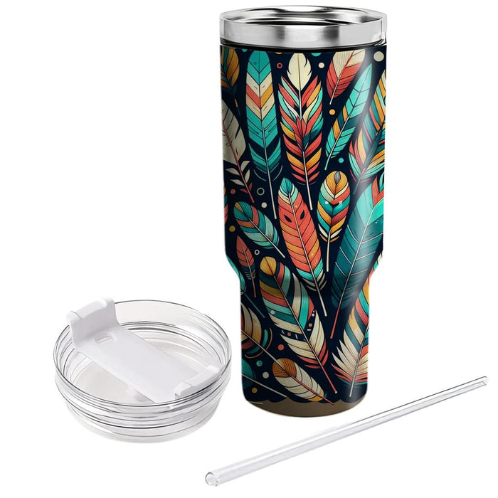 Bold Boho Feathers  Custom Tumblers