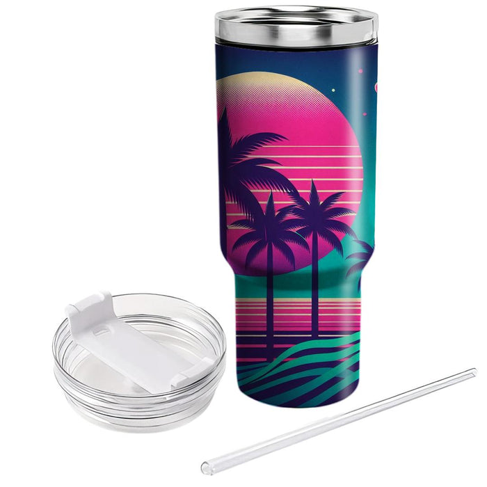 Retro Palm Tree Paradise  Decorative Tumblers