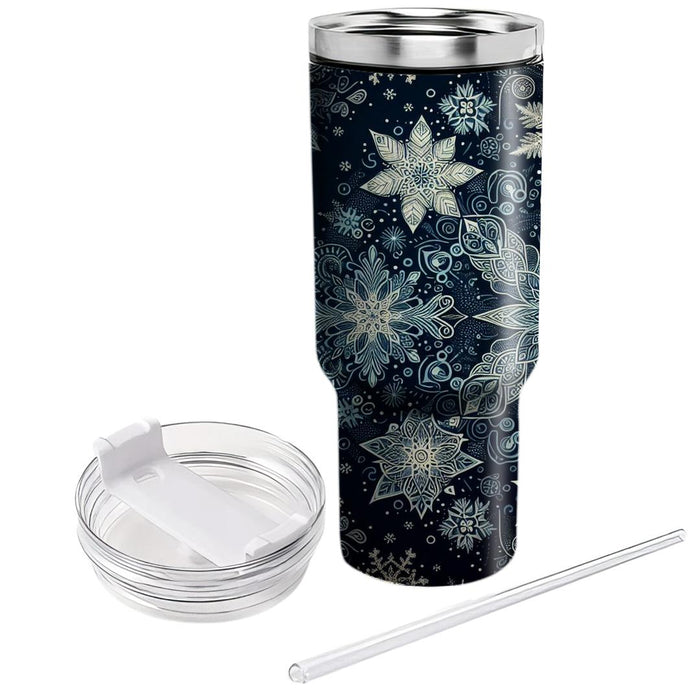 Winter Snowflake Fantasy  Travel Tumblers