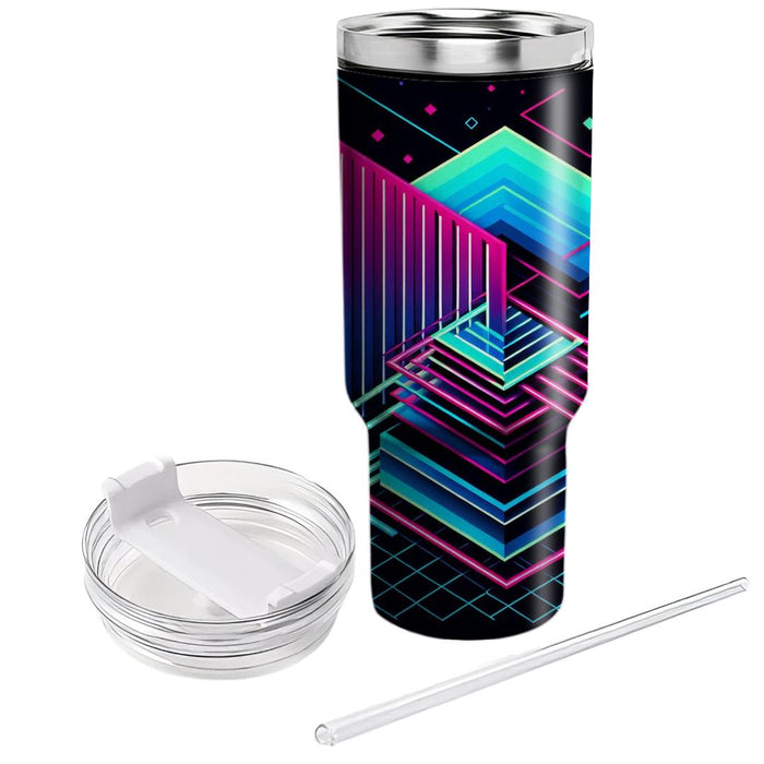 Futuristic Neon Lines  Custom Tumblers