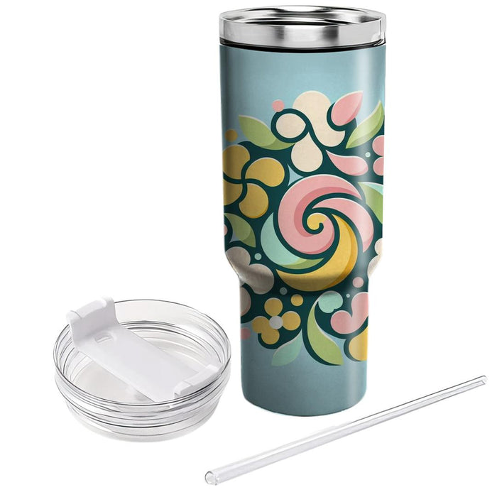 Whimsical Spiral Blossom  Custom Tumblers