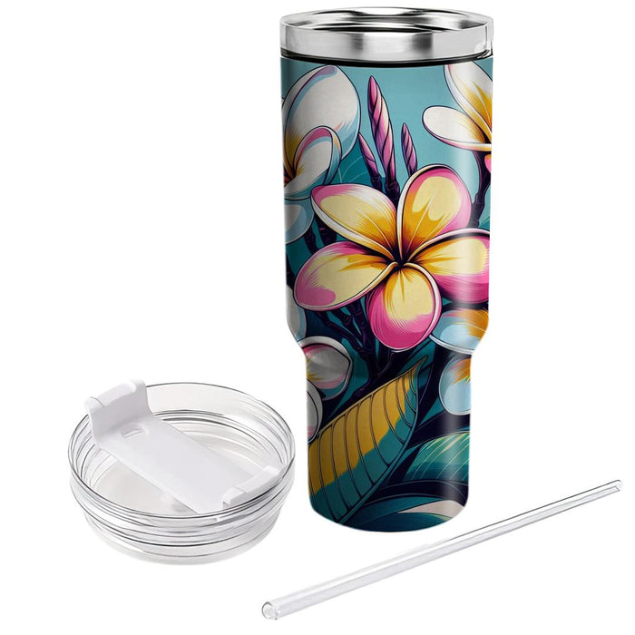 Tropical Plumeria  Tumblers With Lids