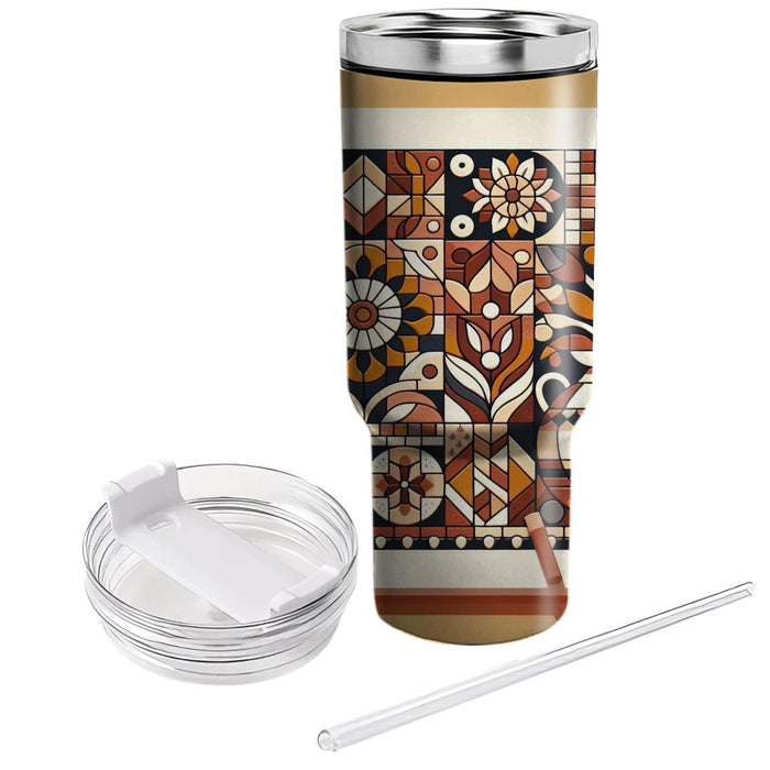 Vintage Mosaic Design  Tumbler Cups