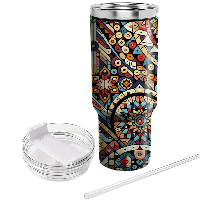 Retro Mosaic  Tumbler Cups