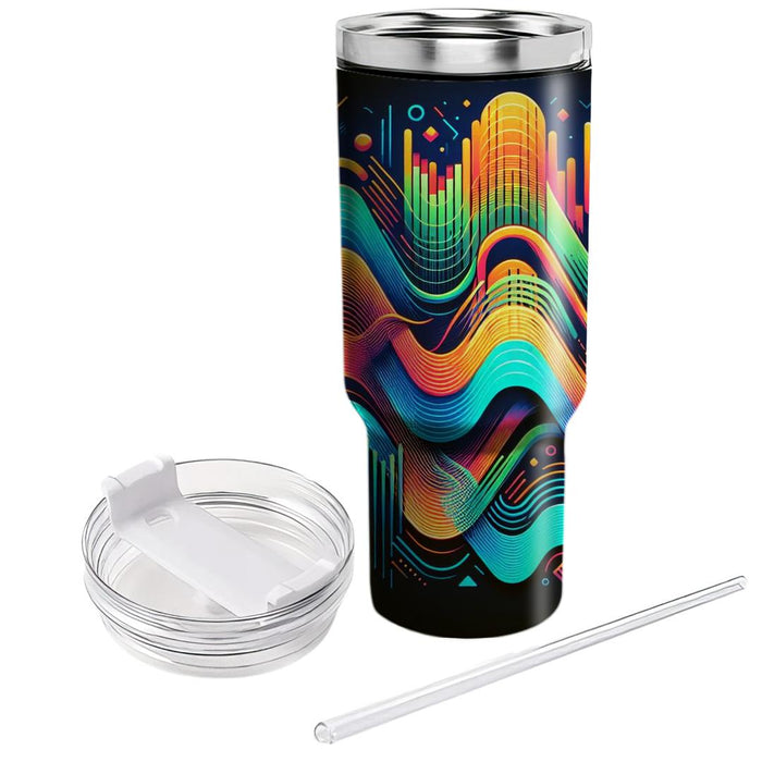 Abstract Retro Wave Travel Tumblers