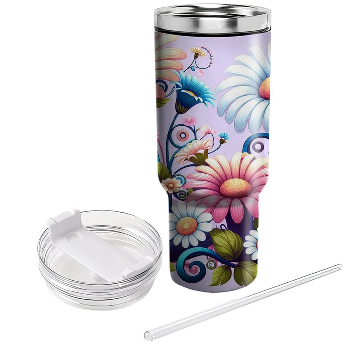 Whimsical Floral Dreamscape  Tumbler Cups