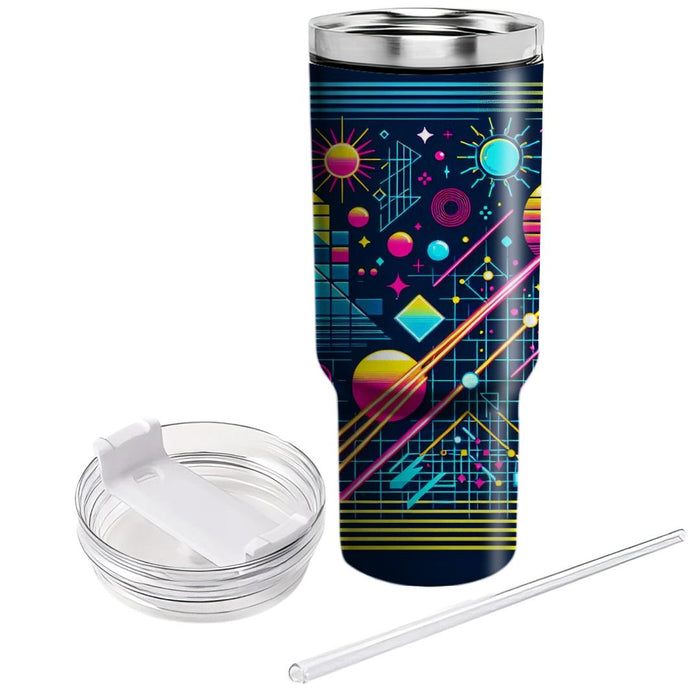 Retro Neon Grid  Insulated Tumblers