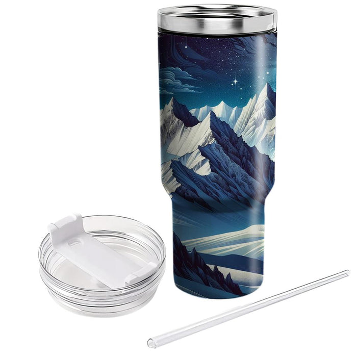 Winter Snowy Peaks Tumblers With Lids