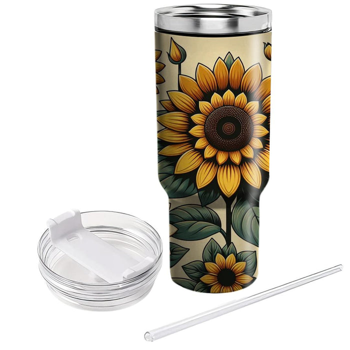 Vintage Sunflower Delight  Custom Tumblers