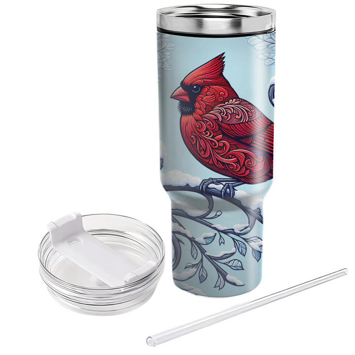 Winter Cardinal  Travel Tumblers