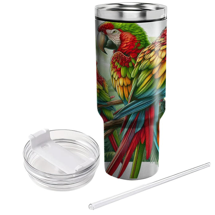 Tropical Parrots On A Branch  Decorative Tumblers