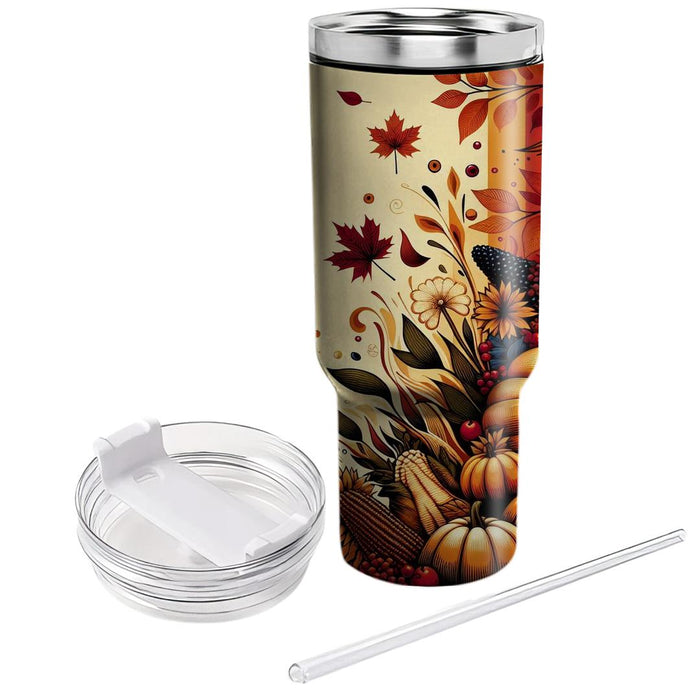 Whimsical Harvest - A Thanksgiving  Tumbler Cups