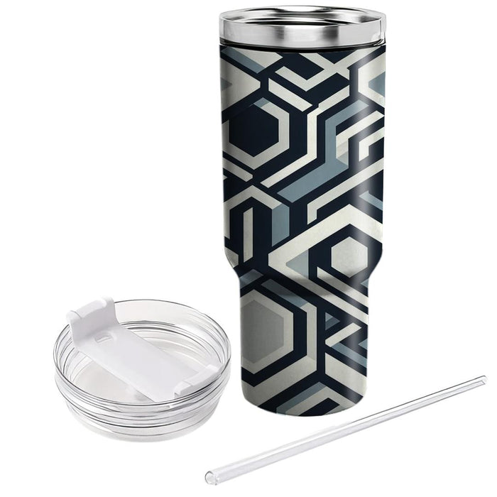 Futuristic Hexagon Matrix  Travel Tumblers